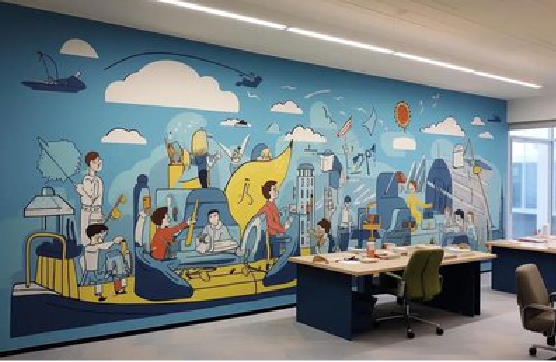  泗阳办公室墙绘的特点。