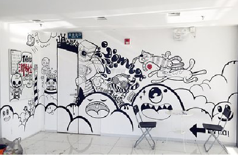  泗阳手绘墙并非传统涂鸦。